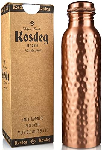 Kosdeg Hammered Copper Water Bottle 34oz