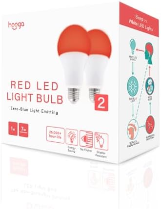 Hooga Sleep Bulb Red Night Light 2pk